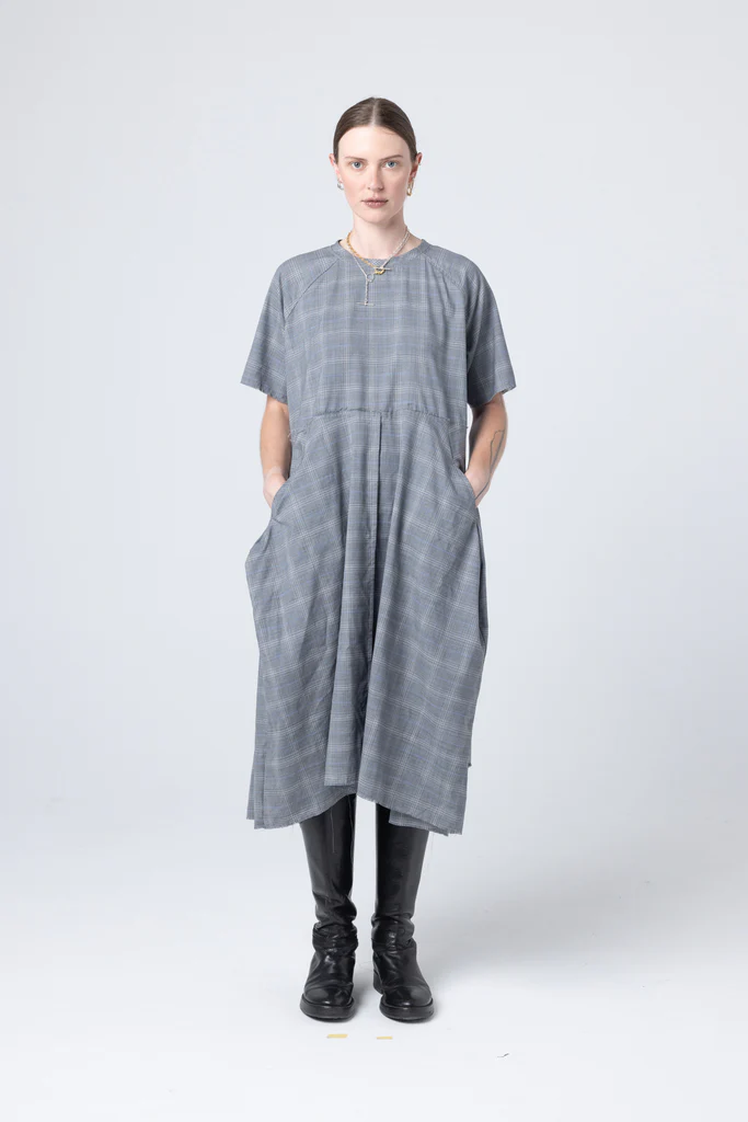 Company of Strangers Kamikaze Dress - Slate Plaid