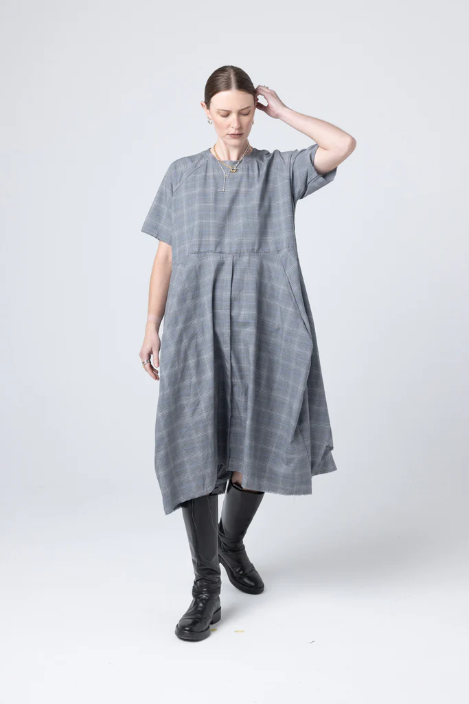 Company of Strangers Kamikaze Dress - Slate Plaid