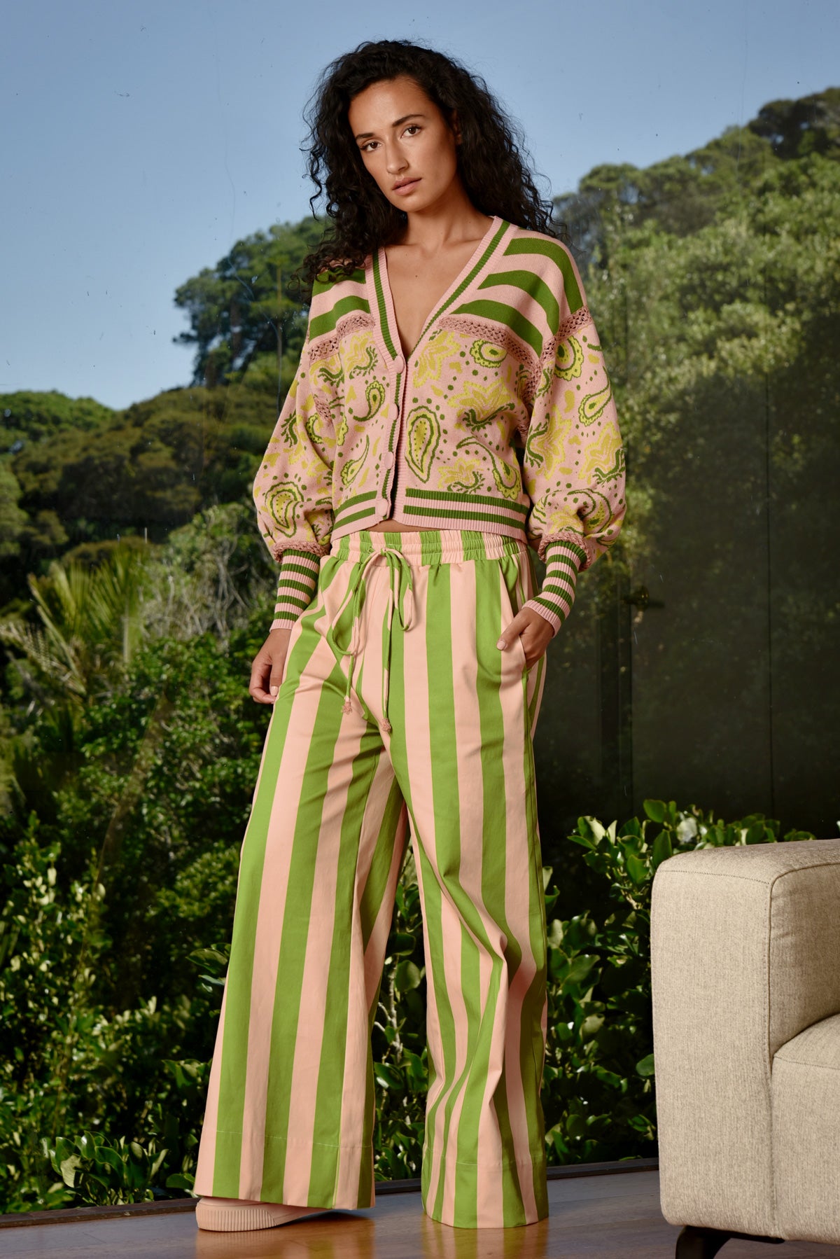 Cooper Seville Strolls Pant - Blush/Green Stripe