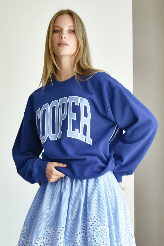 Cooper Take Note Sweater - Cobalt