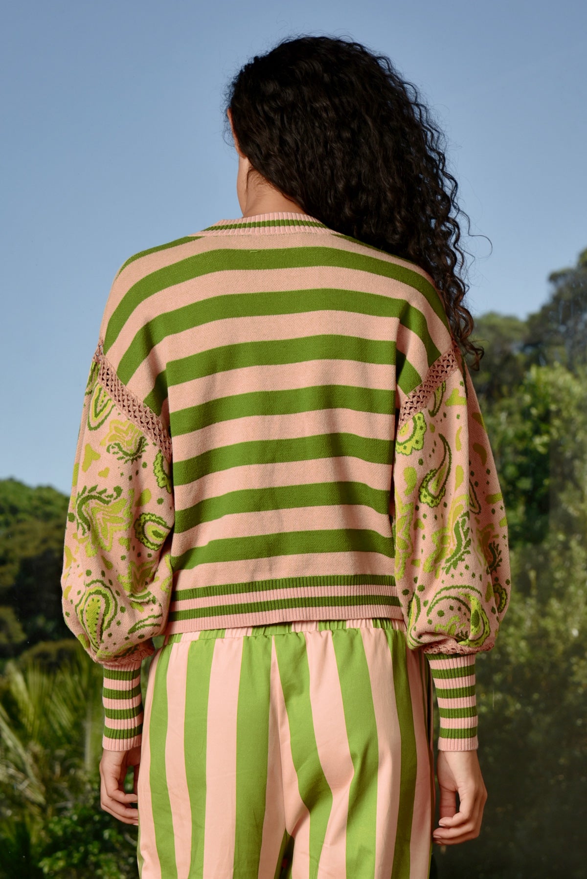 Cooper The Main Event Cardigan - Blush/Green