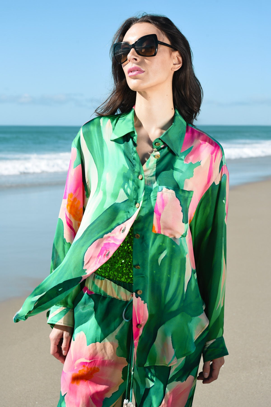 Cooper Just Casually Shirt - Green Floral