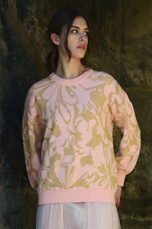 Coop Make Knit Happen Sweater - Pink/Gold