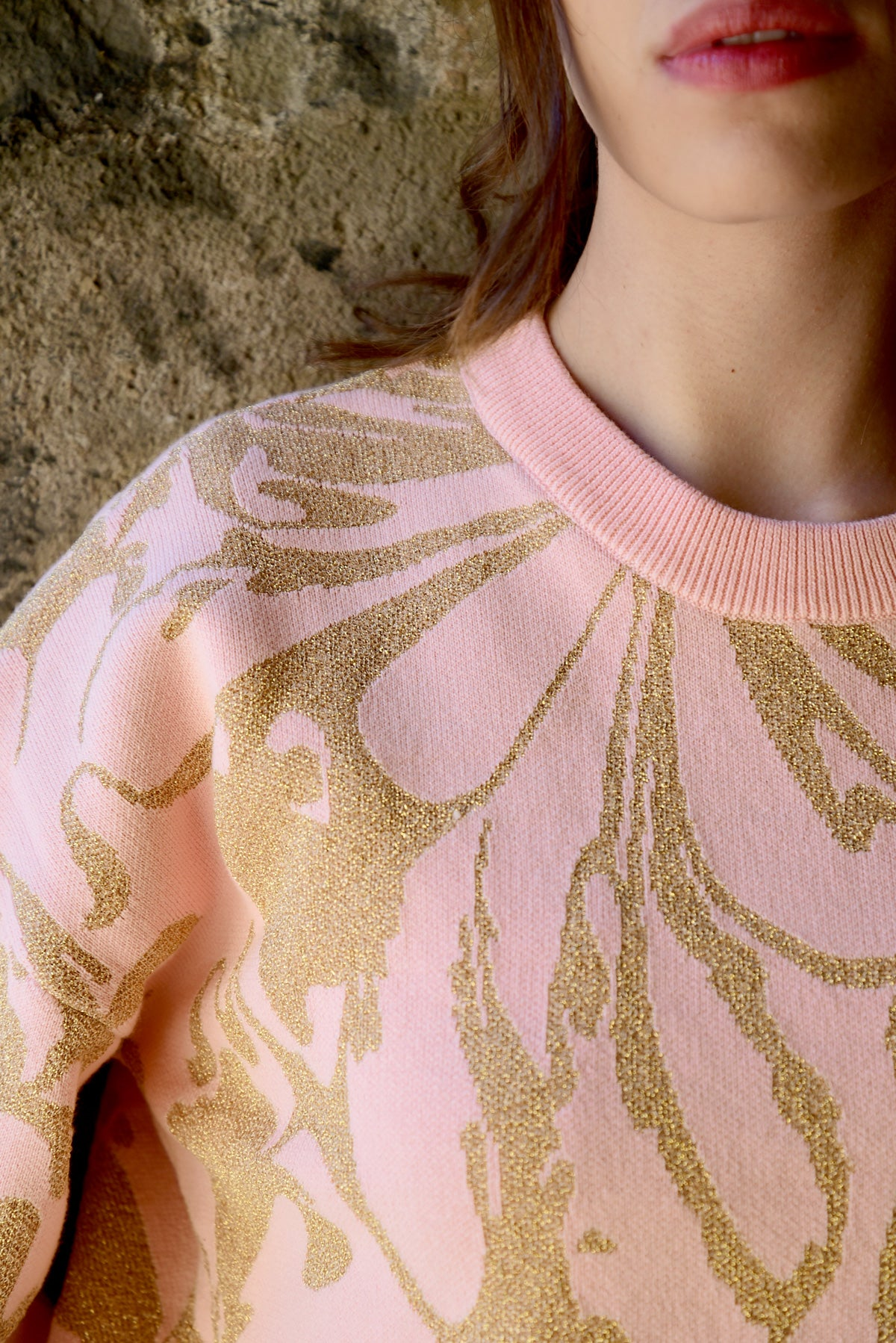 Coop Make Knit Happen Sweater - Pink/Gold
