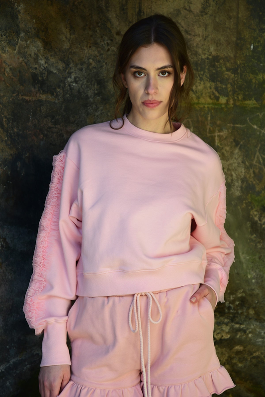 Coop Ruffle Game Sweatshirt - Pink