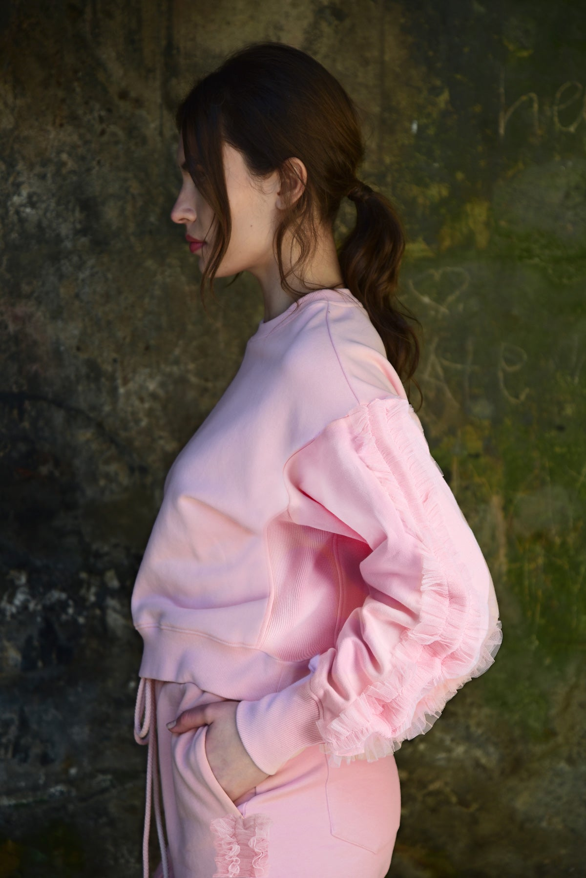 Coop Ruffle Game Sweatshirt - Pink