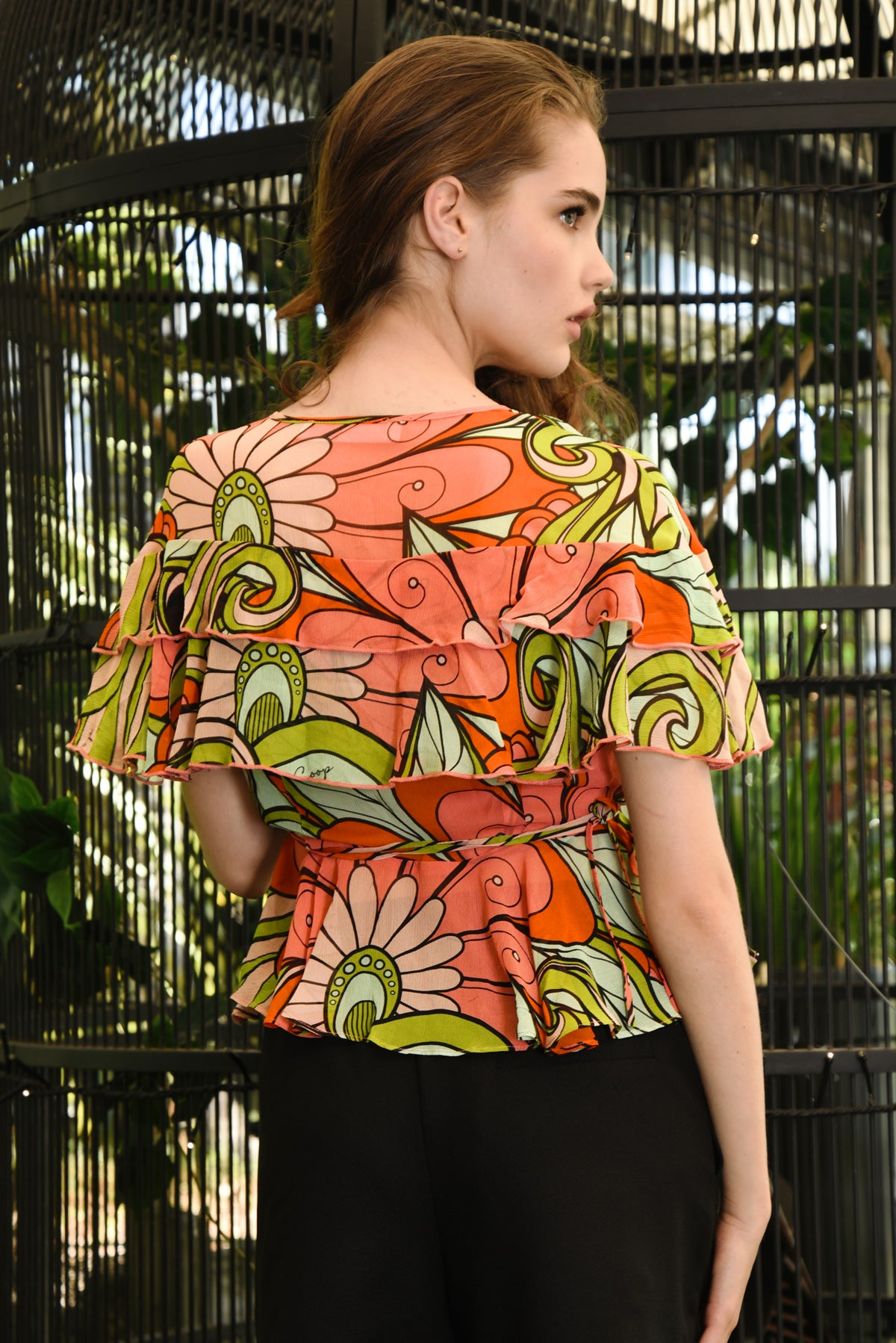 Coop Beautifully Wrapt Top - Peach & Green