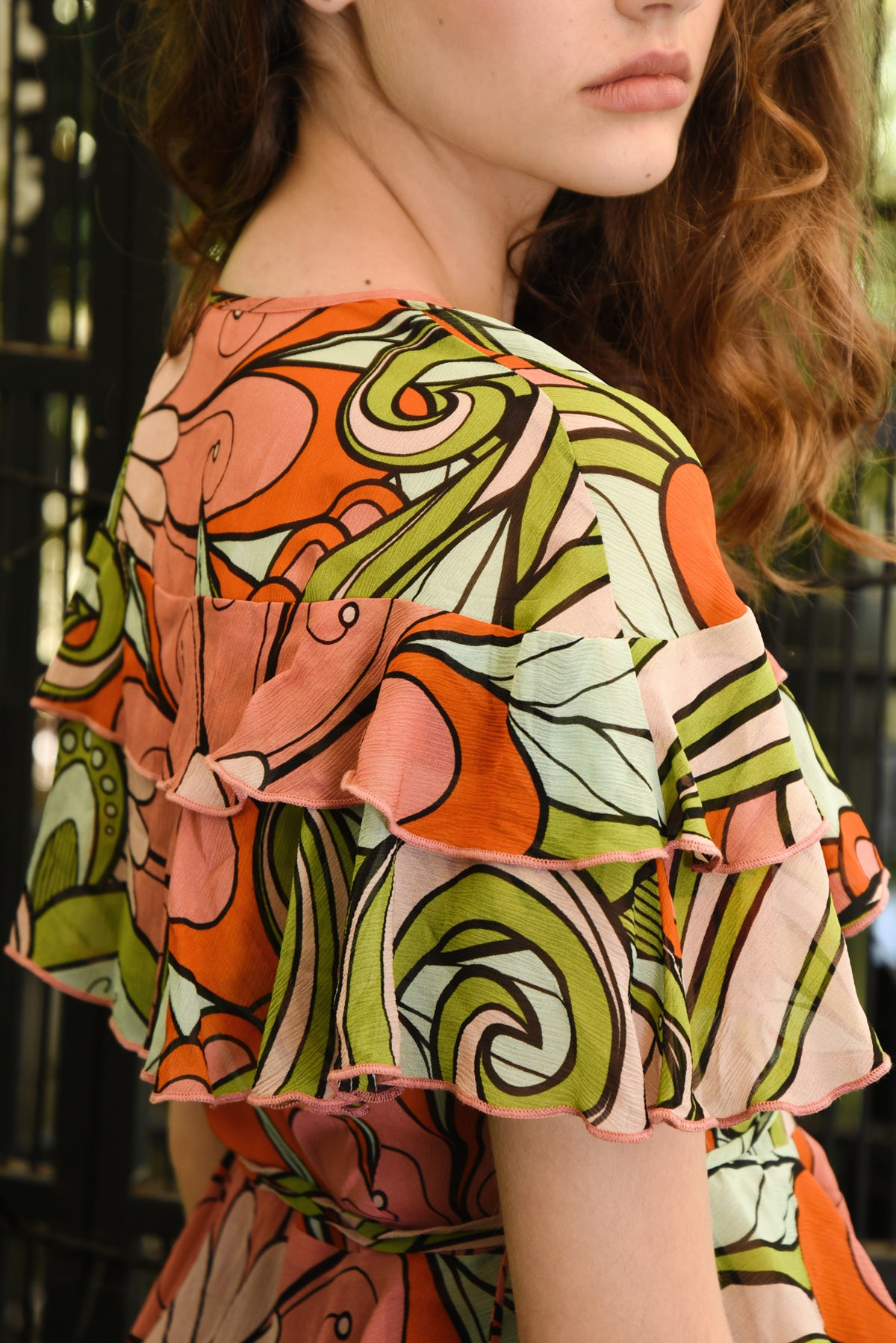 Coop Beautifully Wrapt Top - Peach & Green