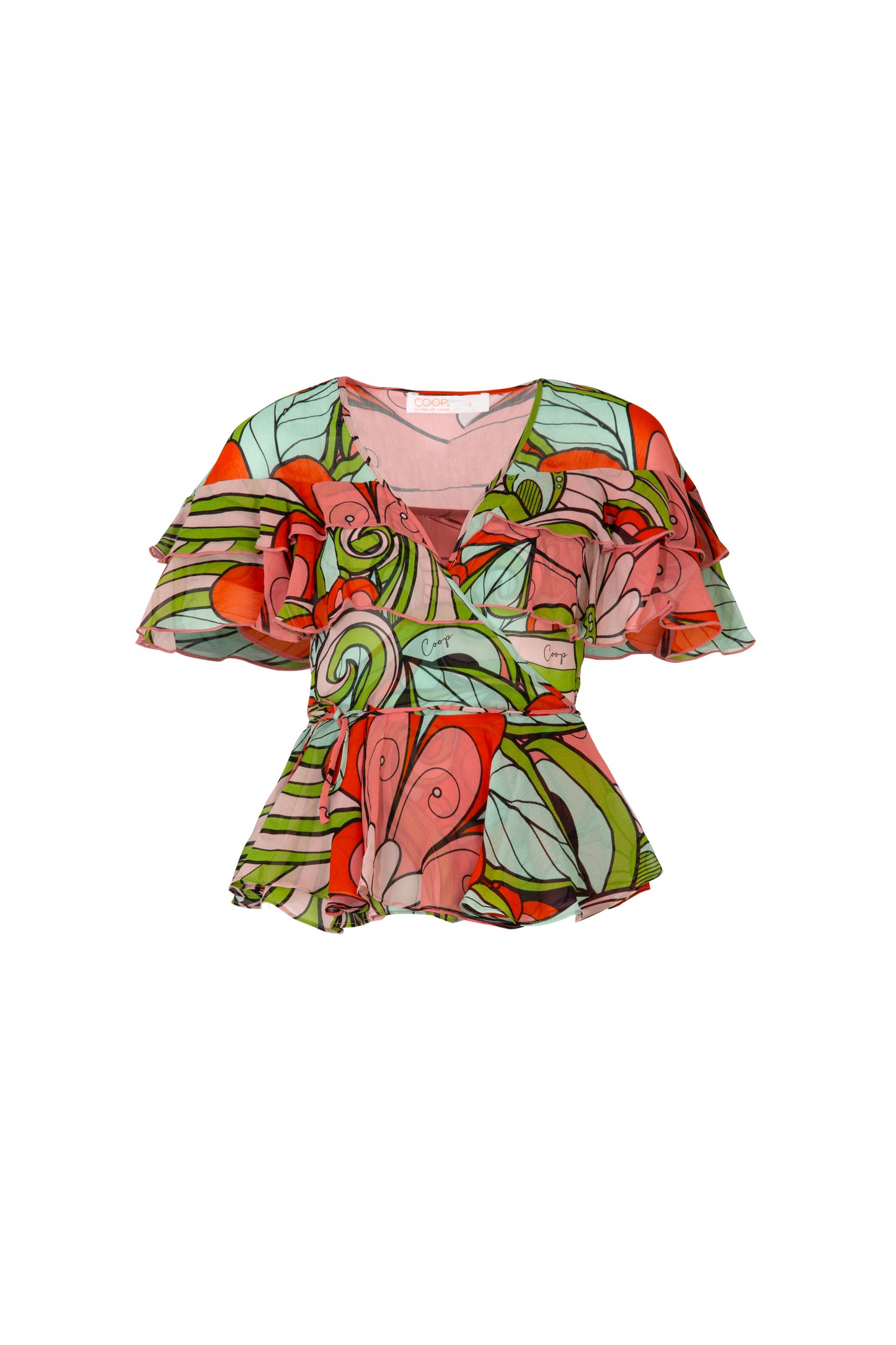 Coop Beautifully Wrapt Top - Peach & Green