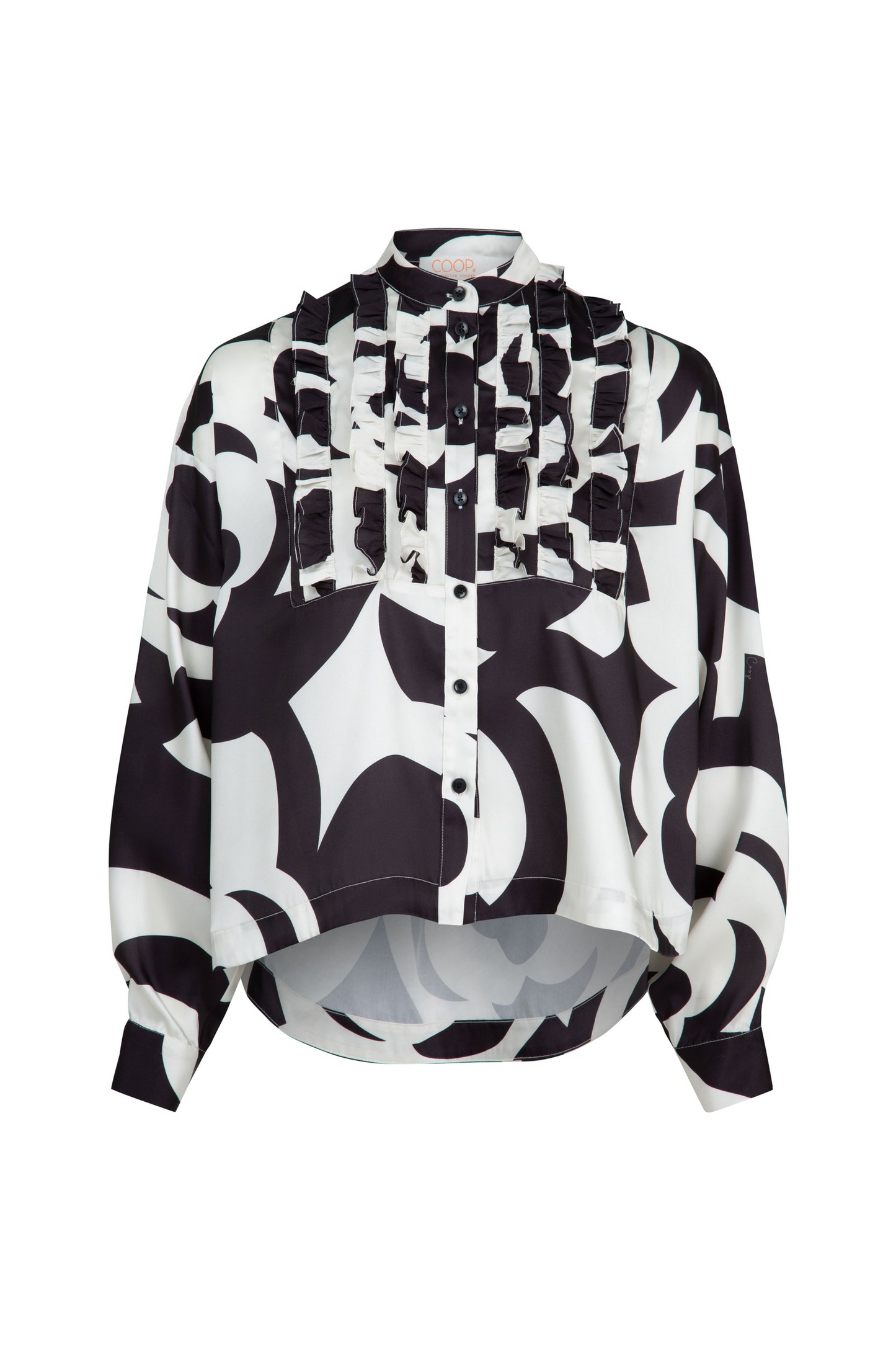 Coop Shuffle & Ruffle Shirt - Black & Cream