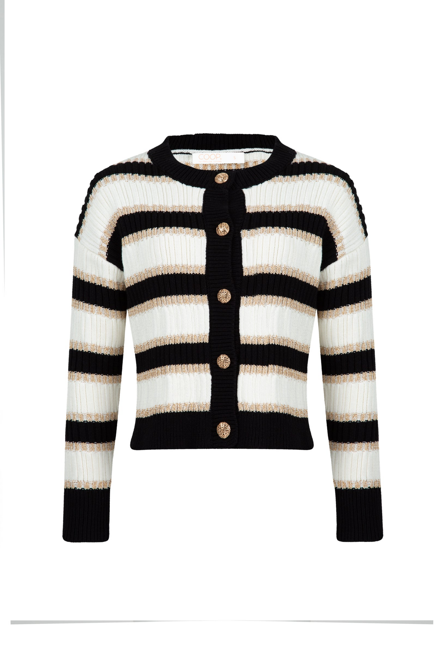 Coop Going For Gold Cardigan - Black, Gold & Ivory