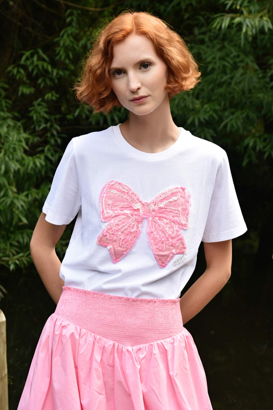 Coop Simply Bowtiful T-Shirt - White & Pink