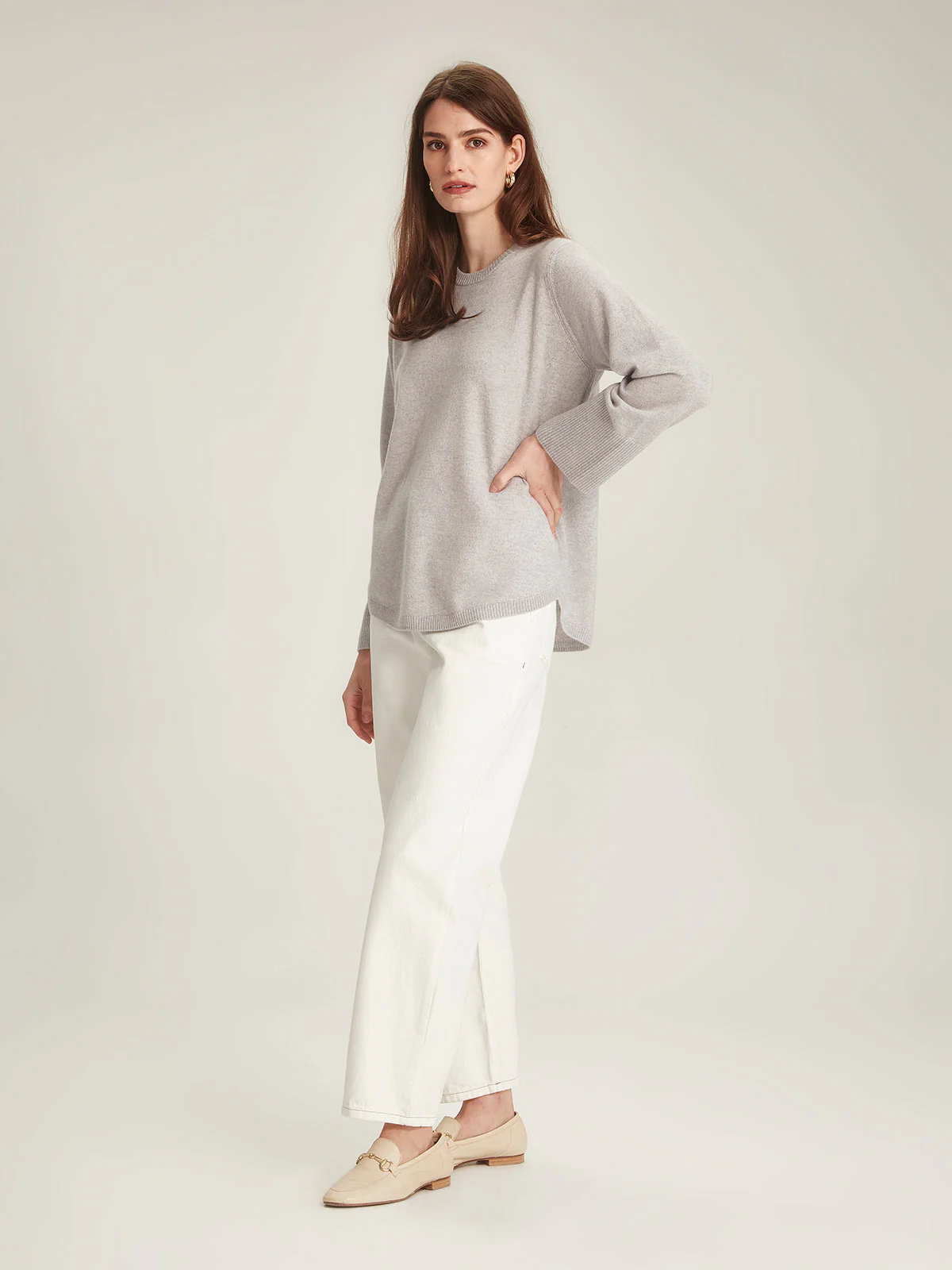 Caroline Sills Piper Cashmere Sweater - Glass Grey