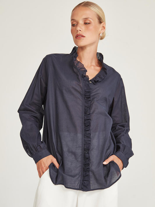Caroline Sills Charlie Blouse - Navy