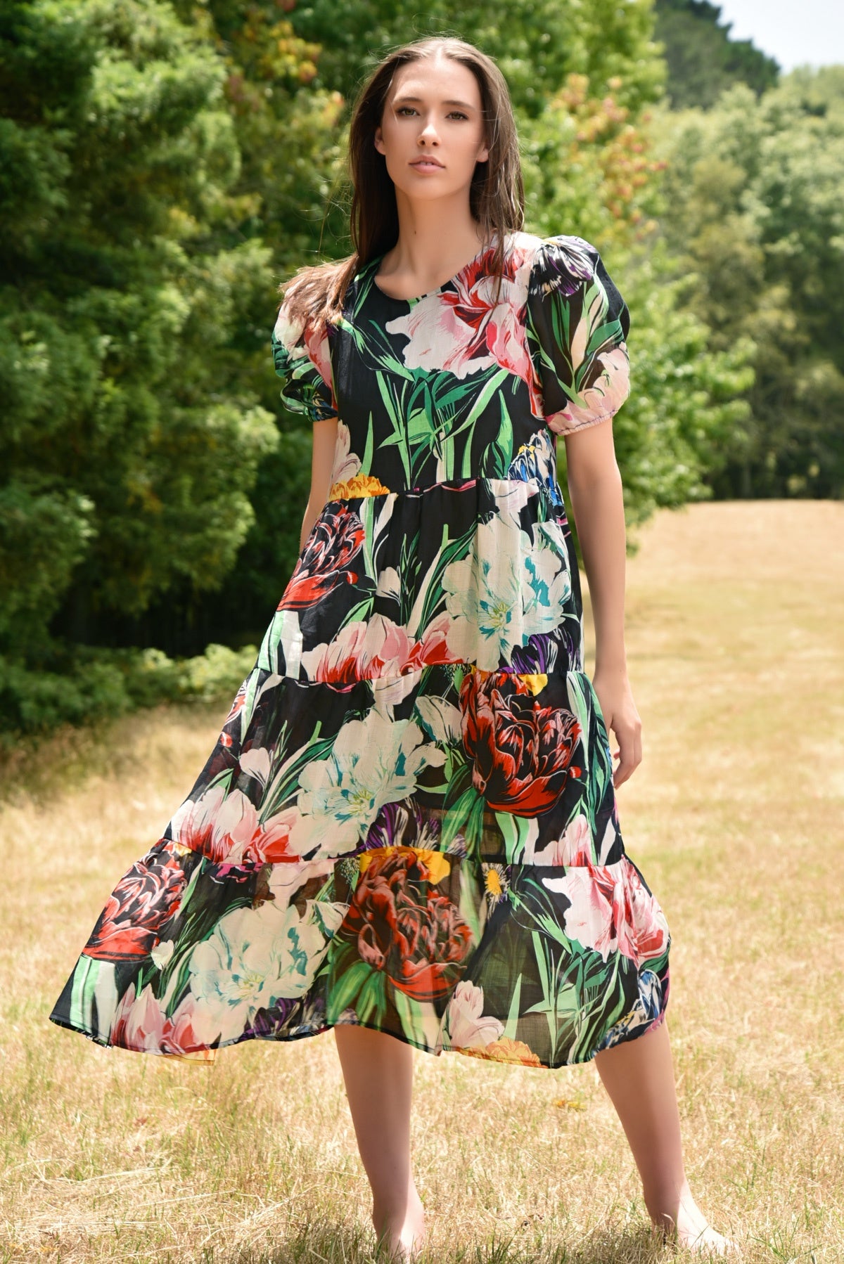 Curate Dreaming of Spring Dress - Black Floral