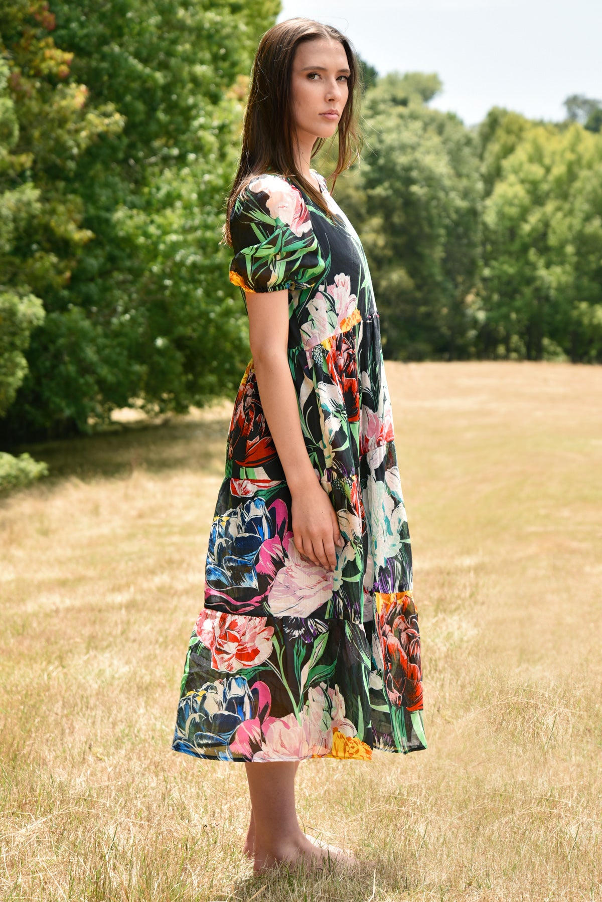 Curate Dreaming of Spring Dress - Black Floral