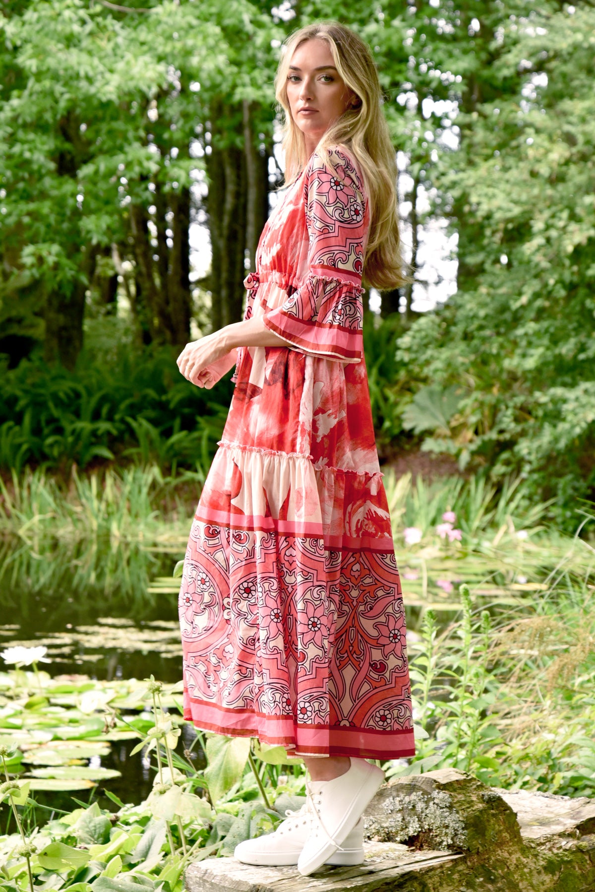Curate Sweet Escape Dress - Pink Border