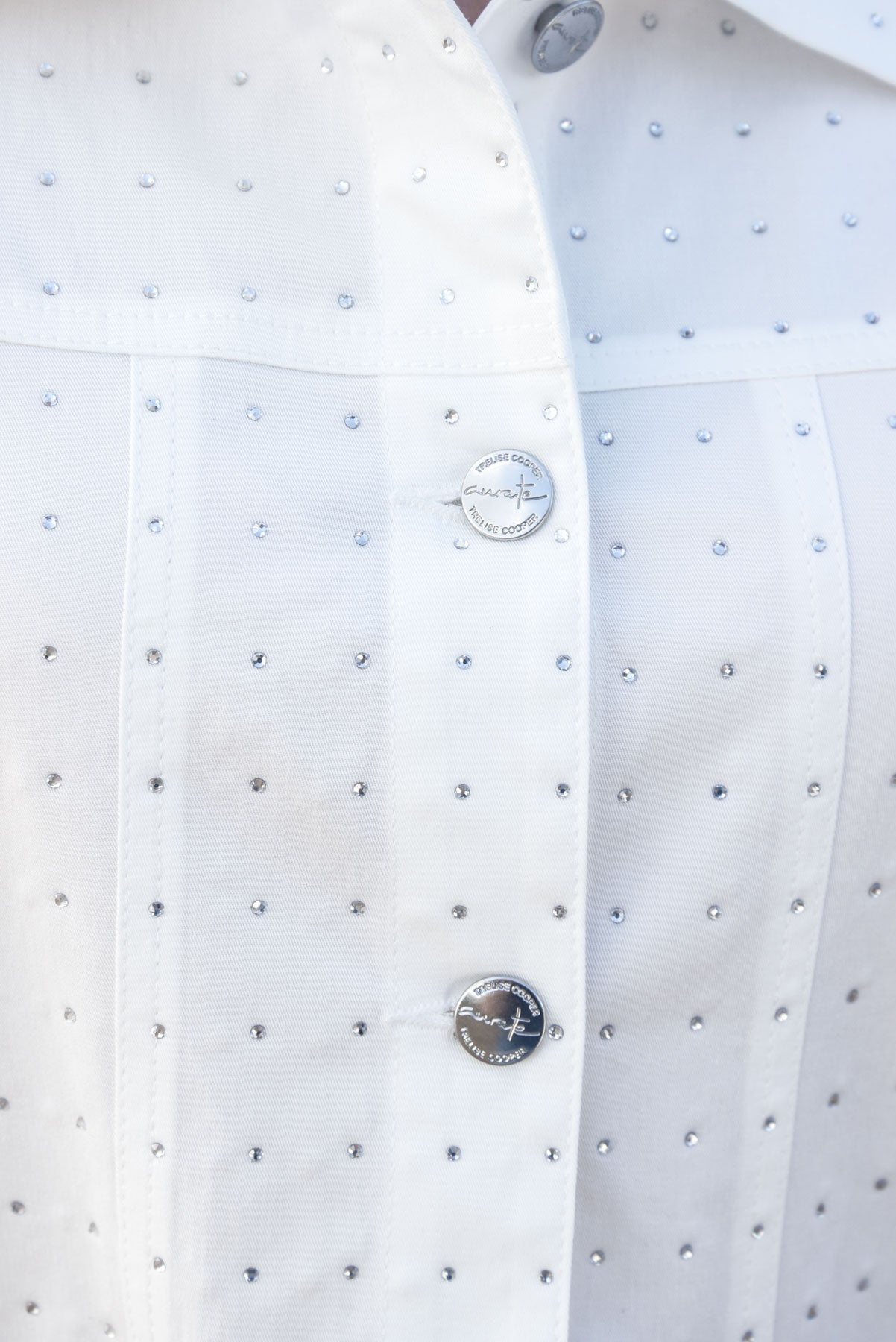 Curate Perfectly Preppy Jacket - White Sparkle