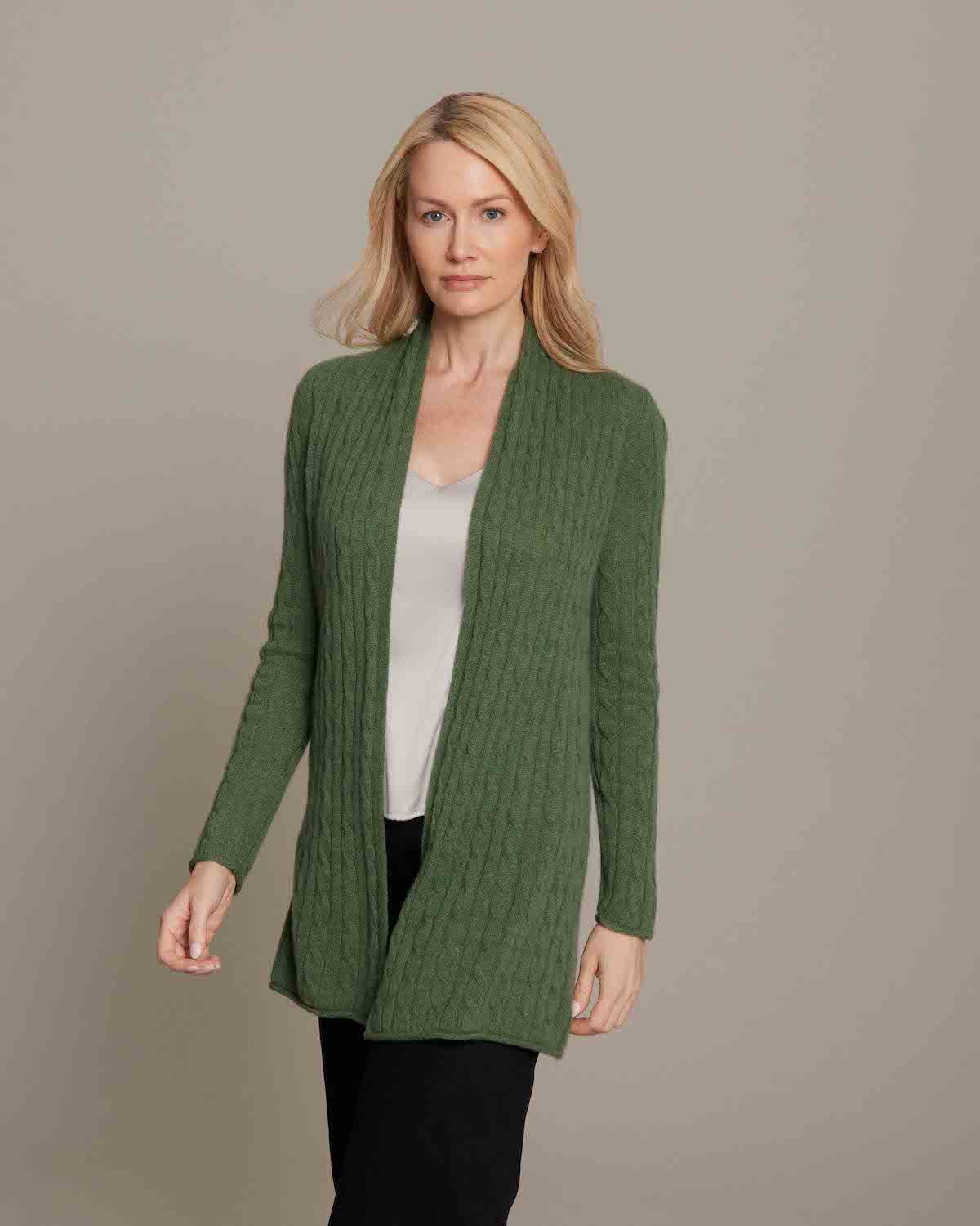 Alashan Cable Cardigan - Basil