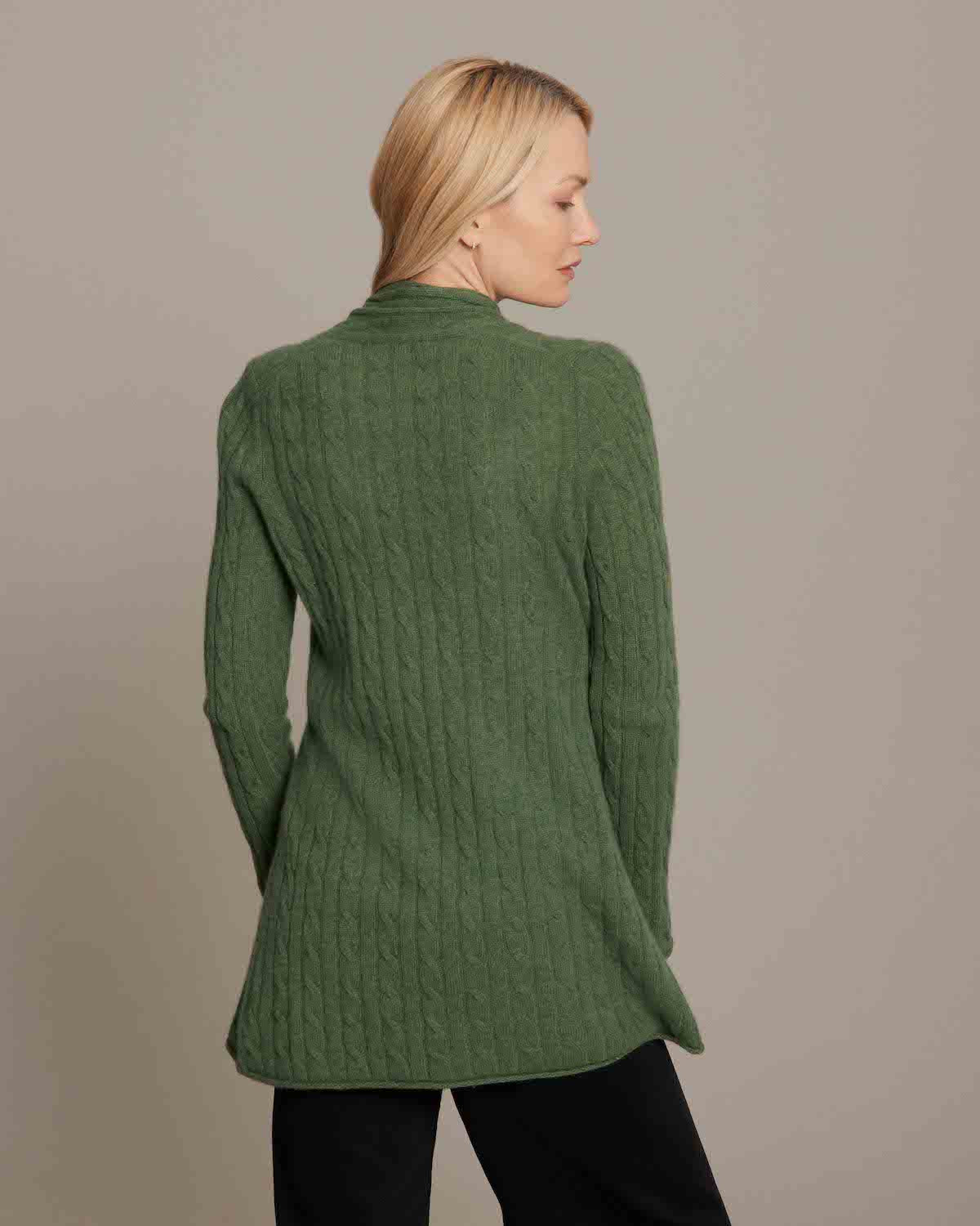 Alashan Cable Cardigan - Basil