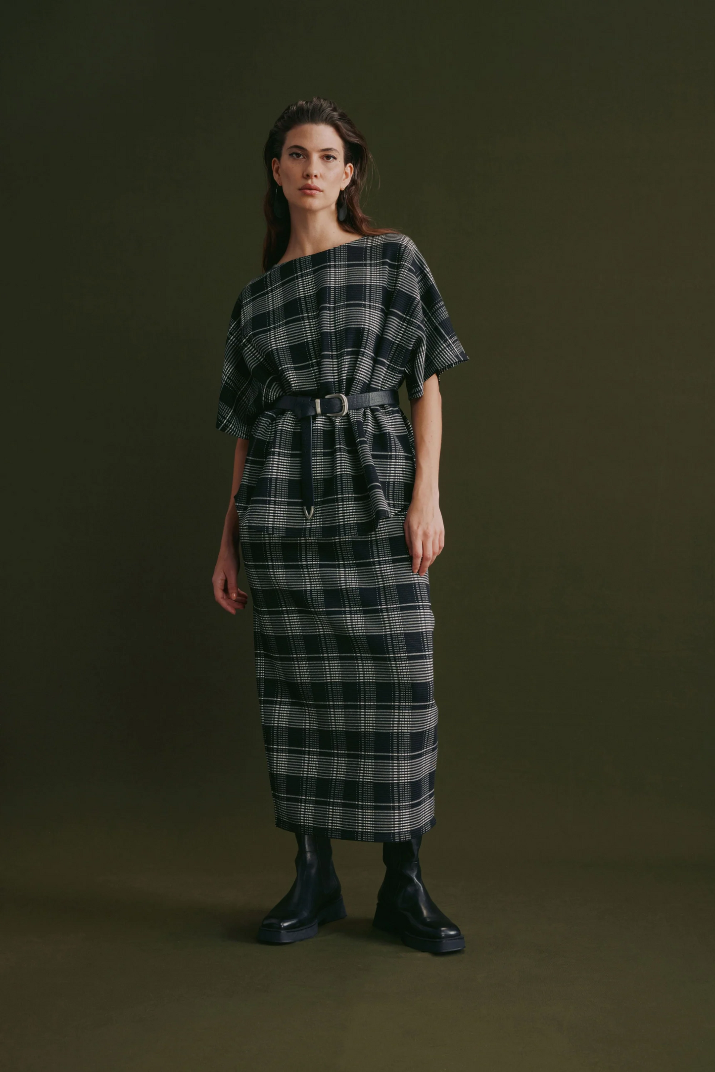 Elk Mairea Skirt - Black/White Check
