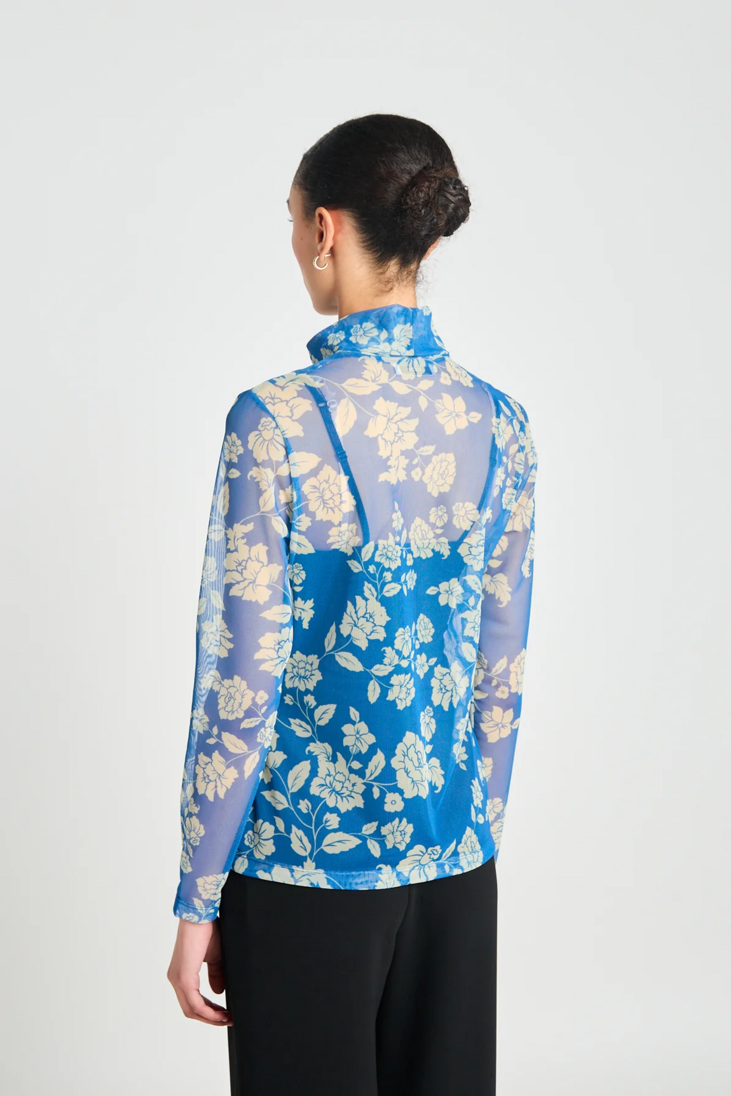 Twenty-Seven Names Rosa Turtleneck Top - Blue Stencil