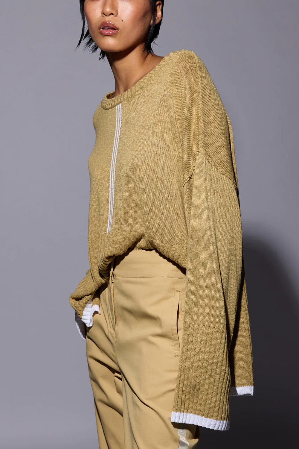 Dref By D Obsess Jumper - Gold/Ice Cream Stripe