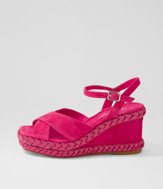 Django & Juliette Valrae Suede Sandals - Fuchsia
