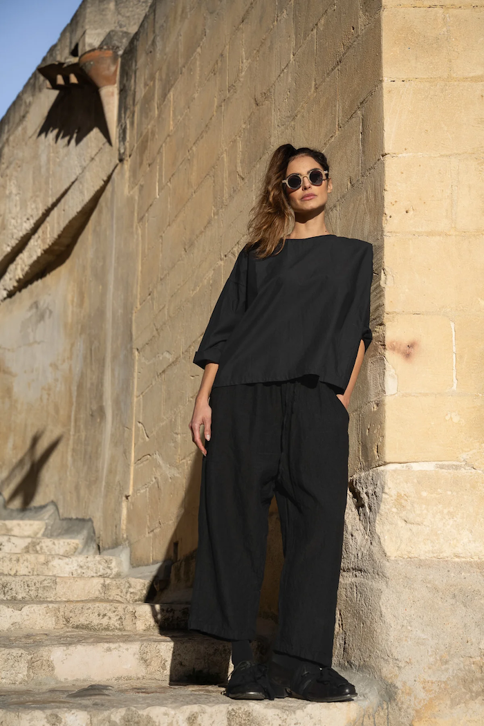 Meg By Design Darcy Cotton Canvas Pant - Black