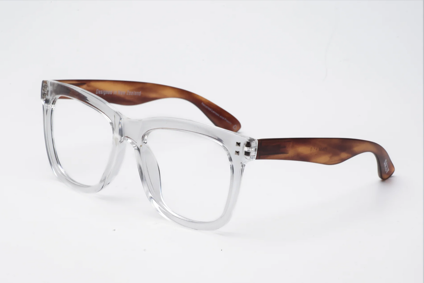 Daily Eyewear 11AM Reading Glasses - Crystal with Brown