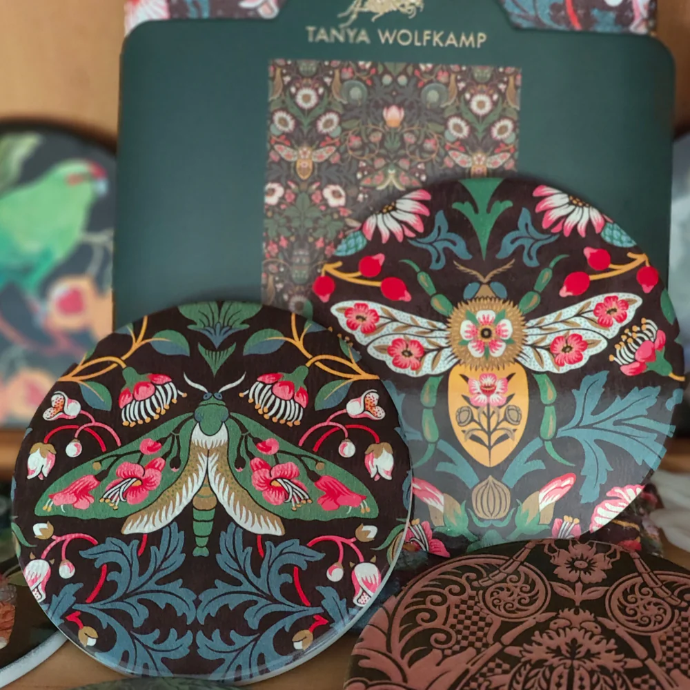 Tikitibu Coaster Damask - Moth