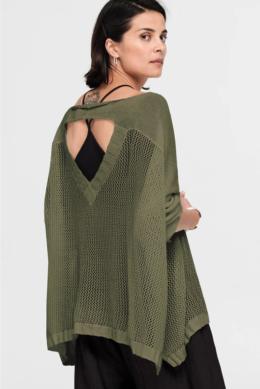 Taylor Mesh Deduct Sweater - Antique Green