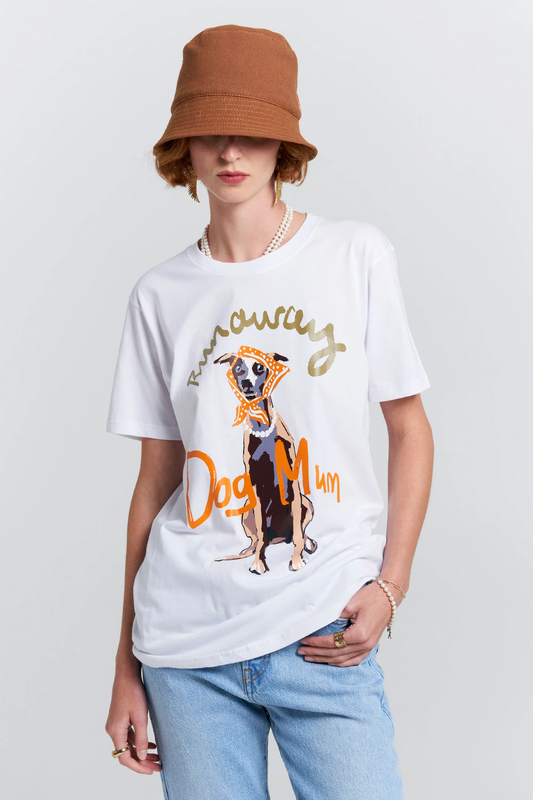 Karen Walker Dog Mum Organic Cotton T-Shirt - White