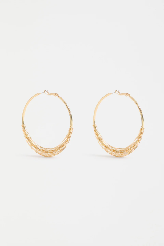 Elk Solf Metallic Hoop Earring - Gold