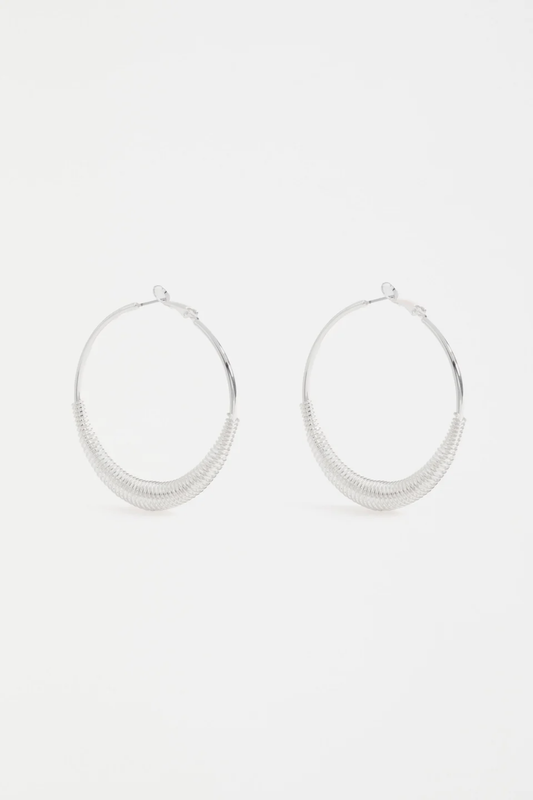 Elk Solf Metallic Hoop Earring - Silver