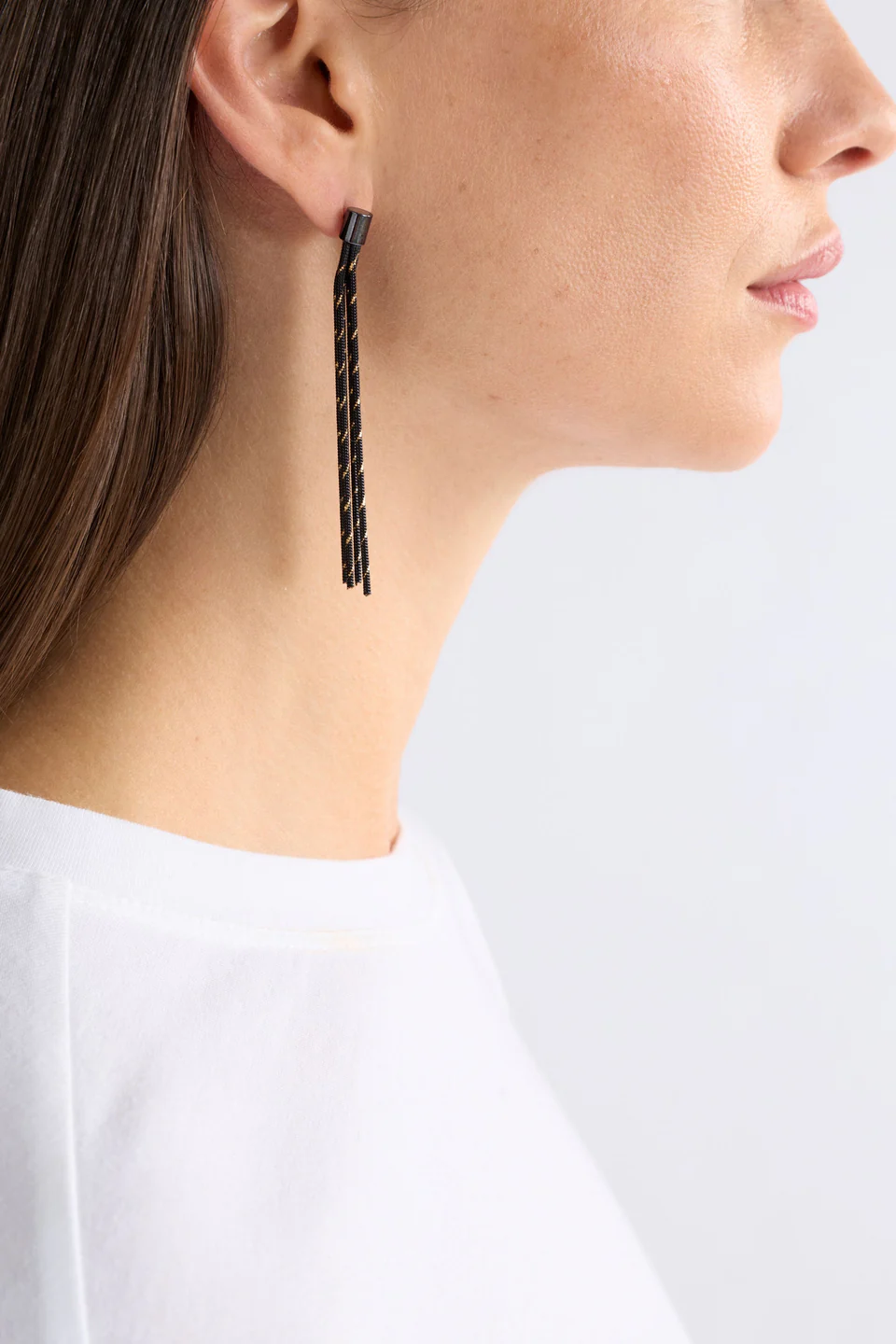 Elk Vodel Drop Earring - Black/Gold