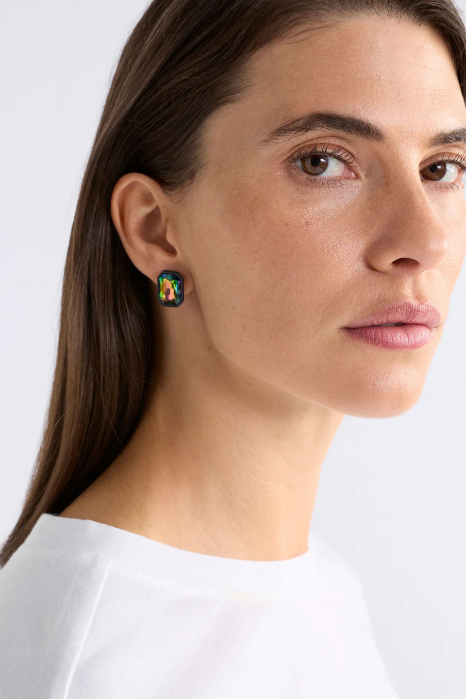 Elk Jule Clip-On Earring - Iridescent Green