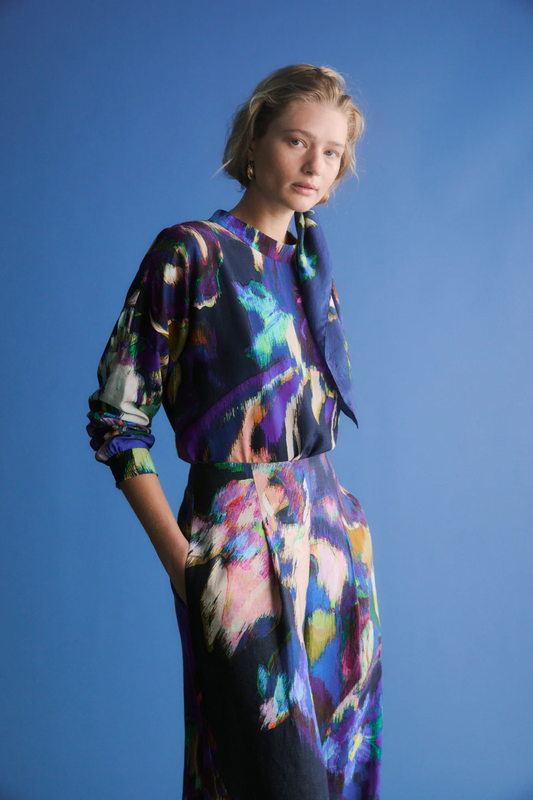 Elk Moda Turtle Neck Top - Vaara Print