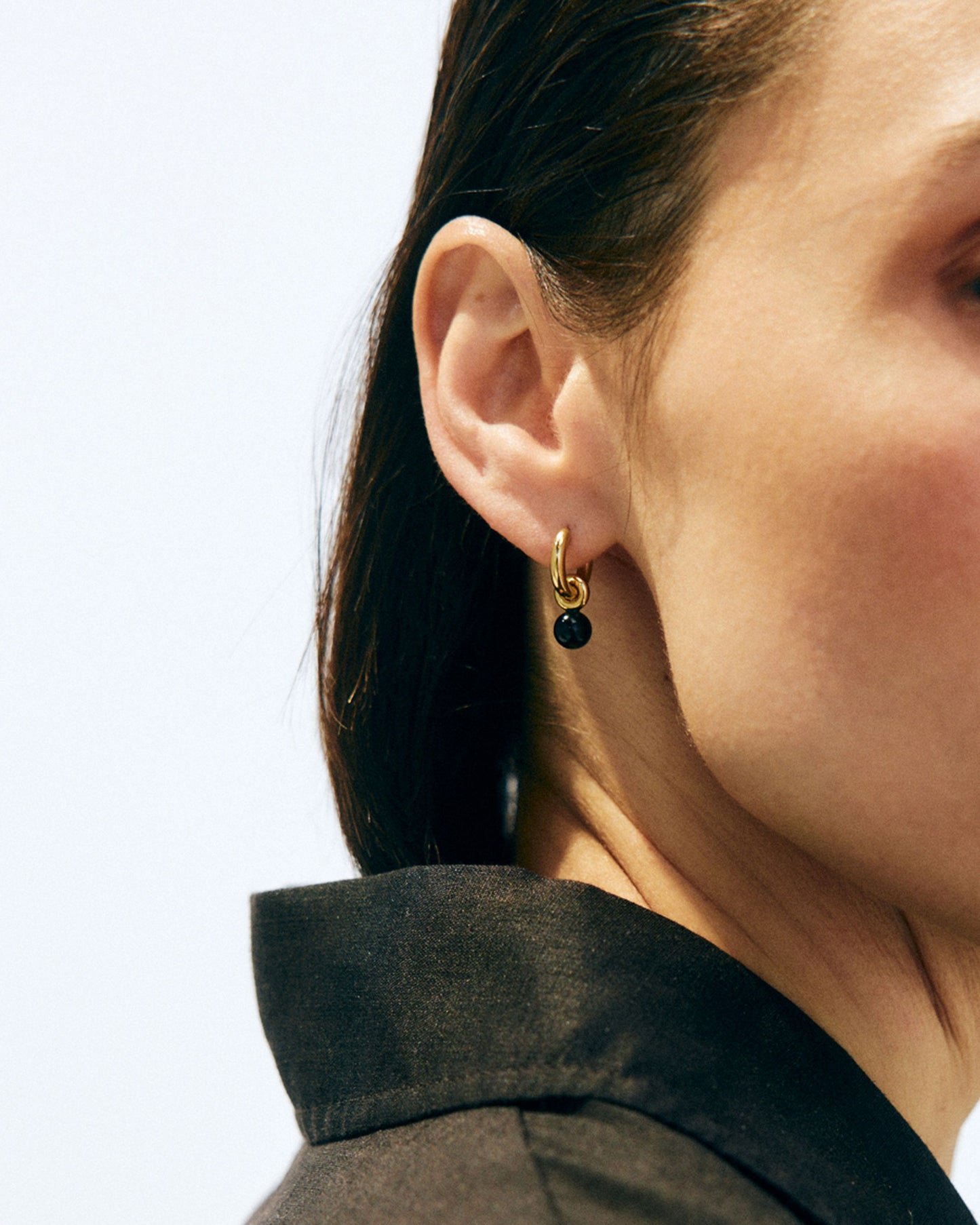 Edblad Aura Hoops L - Black Gold