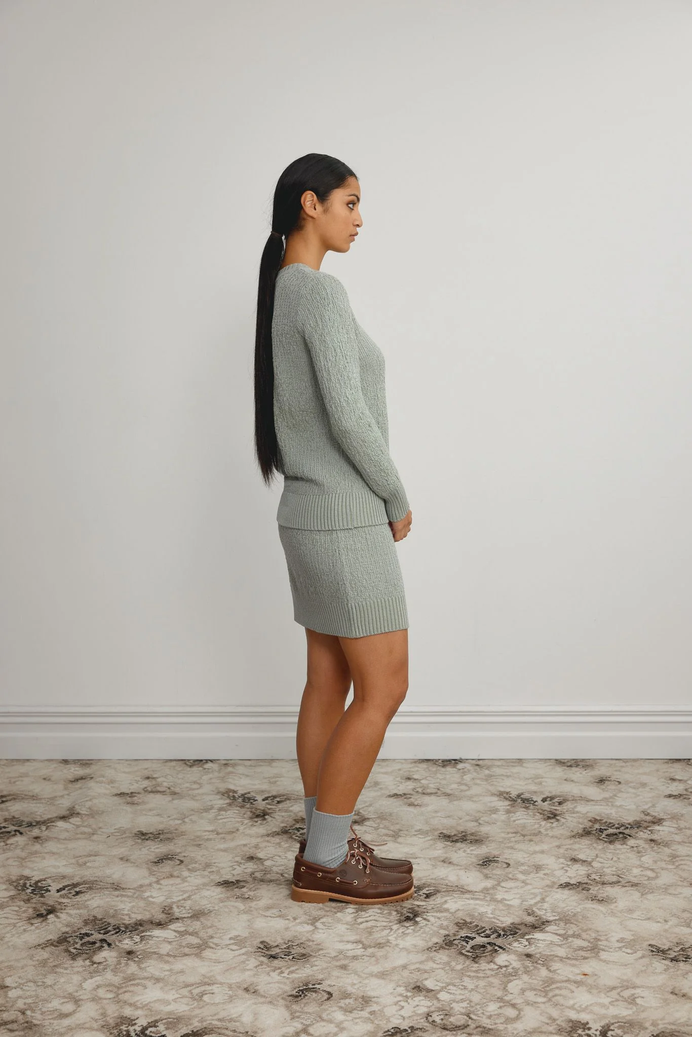 Standard Issue Merino Slub Skirt - Celadon.Powder