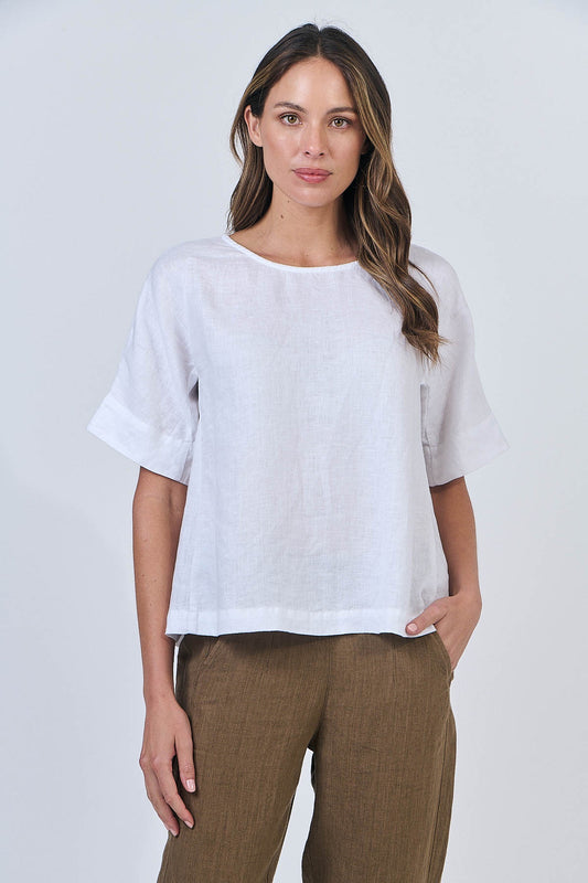 Naturals GA585 Top  - White Linen