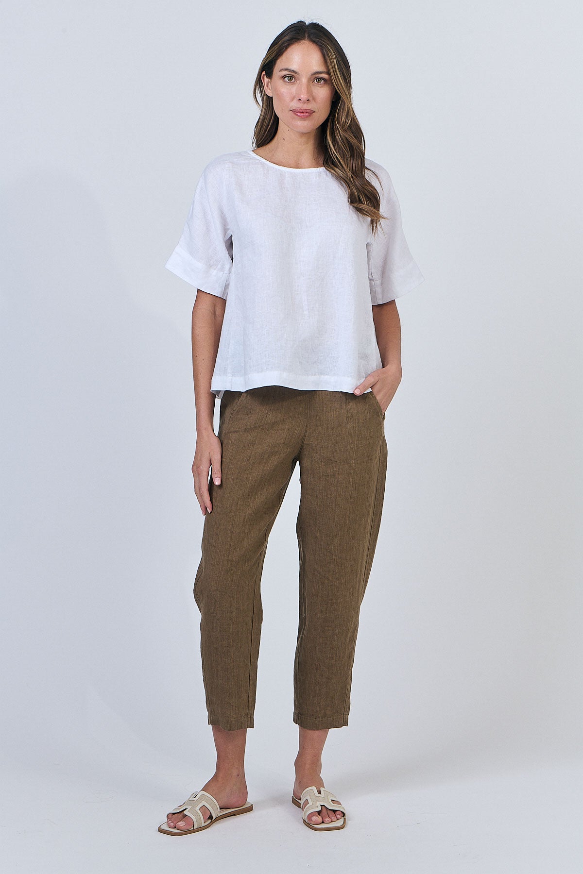 Naturals GA585 Top  - White Linen