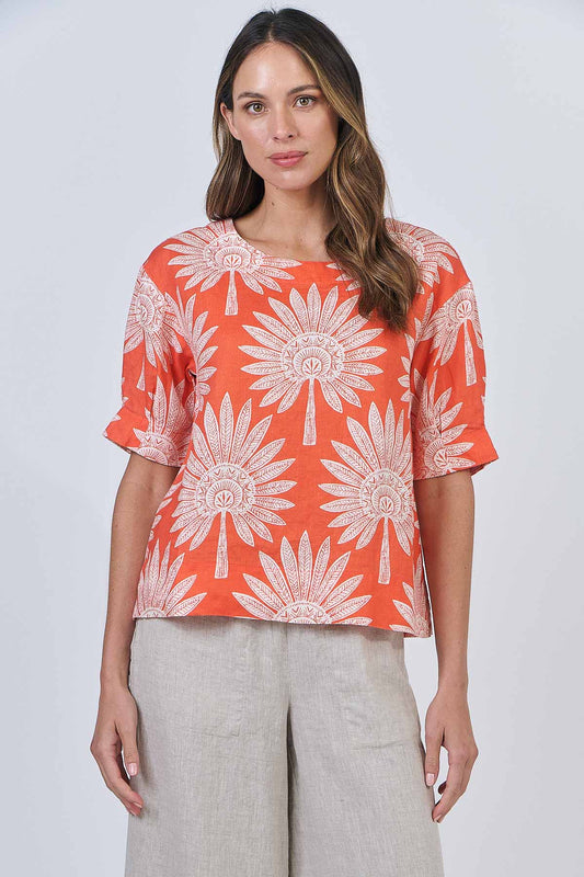 Naturals GA623 Top - Sunset Palm