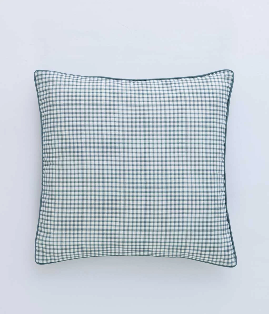 MM Linen Gingham Cushion 50x50 - Blue