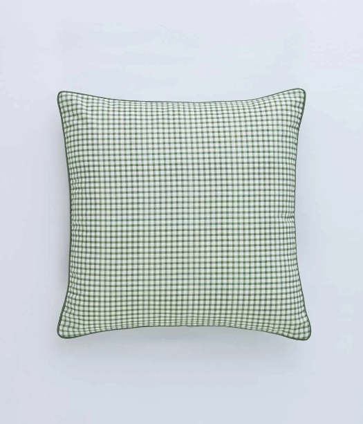 MM Linen Gingham Cushion 50x50 - Green