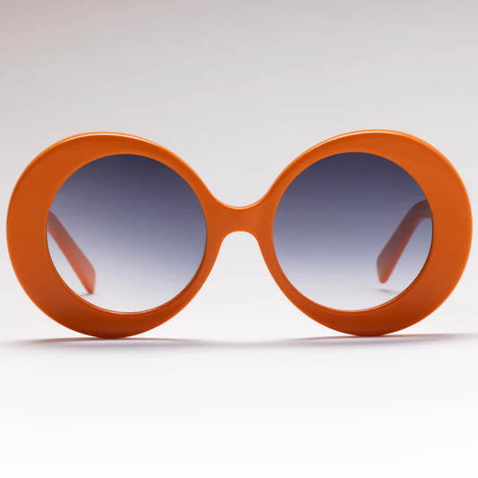 Happy To Sit On Your Face Molecule Sunglasses - Disco Orange