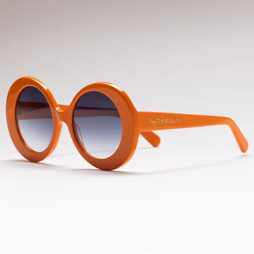 Happy To Sit On Your Face Molecule Sunglasses - Disco Orange