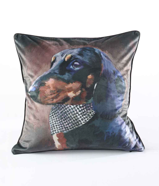 MM Linen Pawtraits Houndstooth Cushion