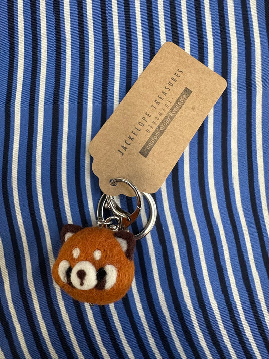 Jackelope Treasures Red Panda Face Keychain