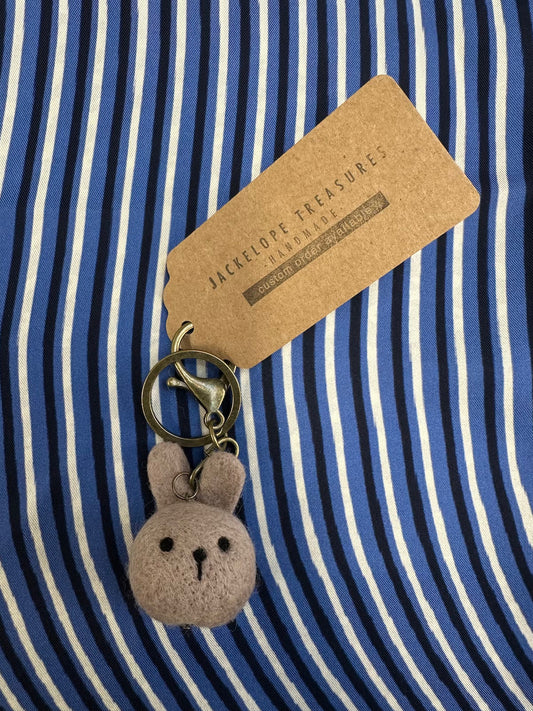 Jackelope Treasures Bunny Face Keychain - Brown